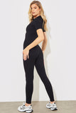 Short Sleeve Collared Half Zip Sculpt and Control Full length Unitard