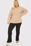 Compact Rib Split Hem Leggings