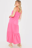 Tiered Tie Shoulder Maxi Dress