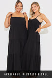 Tiered Tie Shoulder Maxi Dress