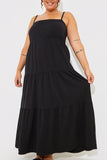 Tiered Tie Shoulder Maxi Dress