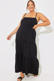 Tiered Tie Shoulder Maxi Dress