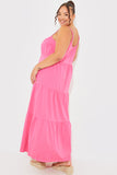 Tiered Tie Shoulder Maxi Dress