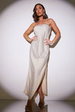 Satin Bandeau Midi Dress