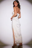 Satin Bandeau Midi Dress