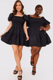 Cotton Poplin Shirried Bust Dress