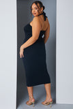 Asymmetric Ring Detail Midi Dress