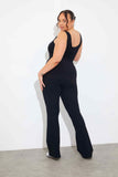 RIBBED SCULPT AND CONTROL FLARE LEG UNITARD
