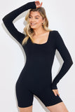 Built-In Bra Long Sleeve Sculpt and Control Short Unitard