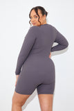 Built-In Bra Long Sleeve Sculpt and Control Short Unitard
