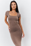 Sculpting Cap Sleeve Maxi Dress