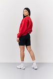 Red Crew Neck Embroidered Sweater