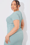 Short Sleeve Stripe Reversible Co-Ord Top