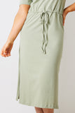 DRAWSTRING WAIST SPLIT HEM TSHIRT DRESS