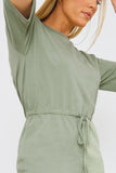 DRAWSTRING WAIST SPLIT HEM TSHIRT DRESS