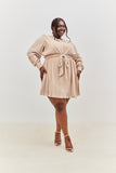 Plisse Belted Mini Dress