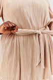 Plisse Belted Mini Dress