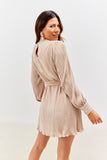 Plisse Belted Mini Dress