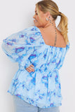 FLORAL RUCHED BUST SMOCK TOP