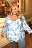 FLORAL RUCHED BUST SMOCK TOP