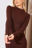 High Neck Variegated Rib Mini Dress