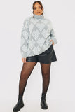 Roll Neck Pearl Detail Knit Jumper
