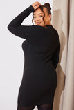 High Neck Variegated Rib Mini Dress