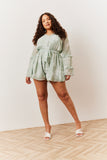 Sage Floral Print Floaty Playsuit