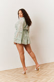 Sage Floral Print Floaty Playsuit