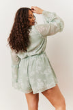 Sage Floral Print Floaty Playsuit
