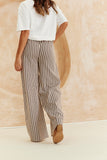 Stripe Elasticated Waist Wide Leg Trouser