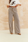 Stripe Elasticated Waist Wide Leg Trouser