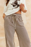 Stripe Elasticated Waist Wide Leg Trouser