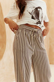 Stripe Elasticated Waist Wide Leg Trouser