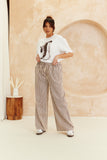 Stripe Elasticated Waist Wide Leg Trouser