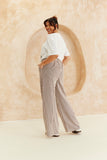 Stripe Elasticated Waist Wide Leg Trouser