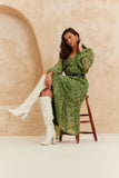 Paisley Tiered V Neck Midi Dress