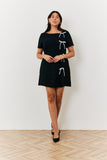 Short Sleeve Bow Mini Dress