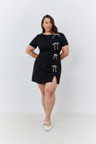 Short Sleeve Bow Mini Dress