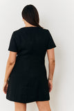 Short Sleeve Bow Mini Dress