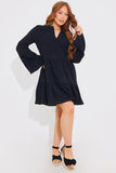 Ric Rac Braid Tielong Sleeve Smock Dress