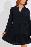 Ric Rac Braid Tielong Sleeve Smock Dress
