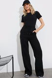 Ribbed Crew Neck Short Sleeve Bodysuit