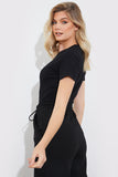 Ribbed Crew Neck Short Sleeve Bodysuit