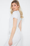 Ribbed Crew Neck Short Sleeve Bodysuit