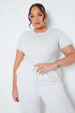 Ribbed Crew Neck Short Sleeve Bodysuit
