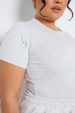 Ribbed Crew Neck Short Sleeve Bodysuit