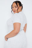 Ribbed Crew Neck Short Sleeve Bodysuit
