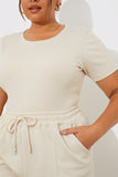 Ribbed Crew Neck Short Sleeve Bodysuit