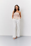 Printed Shirred Strappy Top